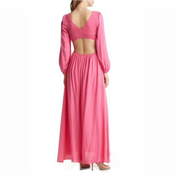 Vici Dresses Vici Nwt Smocked Cutout Open Sides Long Sleeve Maxi